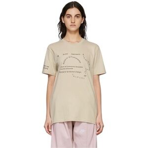 NWOT BLESS Beige Gray Multicollection II Loose Fit Oversized Cotton T-Shirt Tee